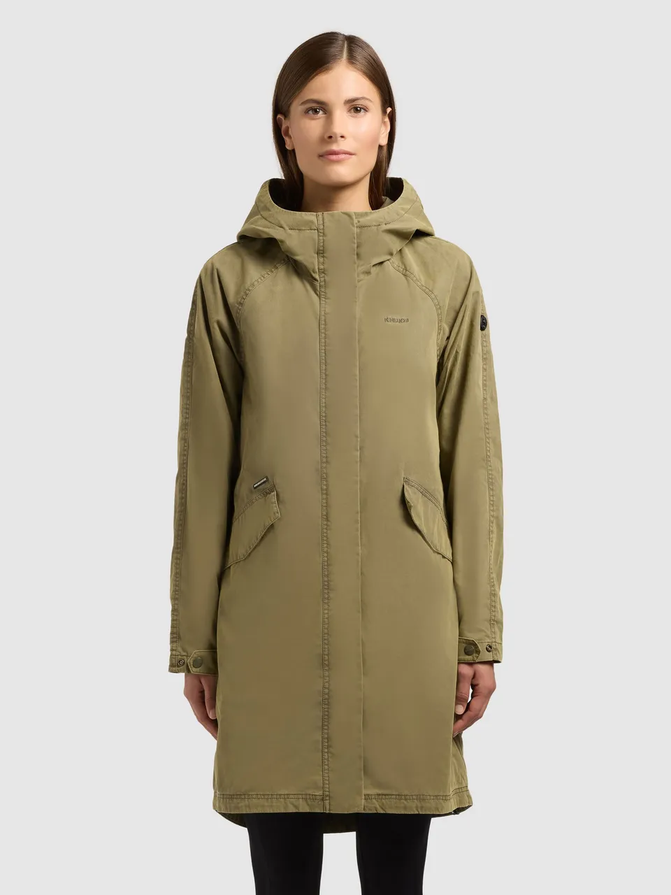 khujo-mantel-leal-turtle-green-damen-parka-vintage-look image 1