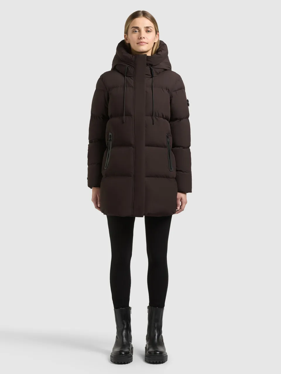 khujo-jacke-drown2-matt-steppjacke-chocolate-chip-damen-loose-fit image 1