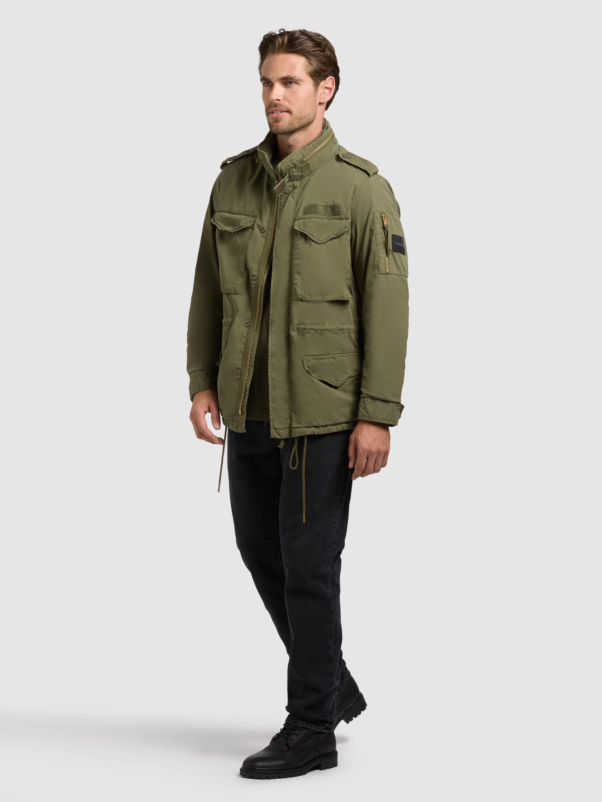 khujo-jacke-ovin-olive-fieldjacke-im-military-look-mit-verstaubarer-kapuze image 6