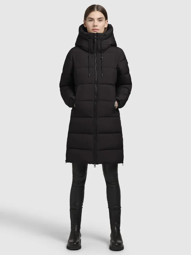 khujo-indie2-mantel-schwarz-damen-winter-steppmantel-wattiert-mit-kapuze image 1
