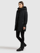 khujo-mantel-nita4-black-kurzmantel-gesteppt-tailliert image 2