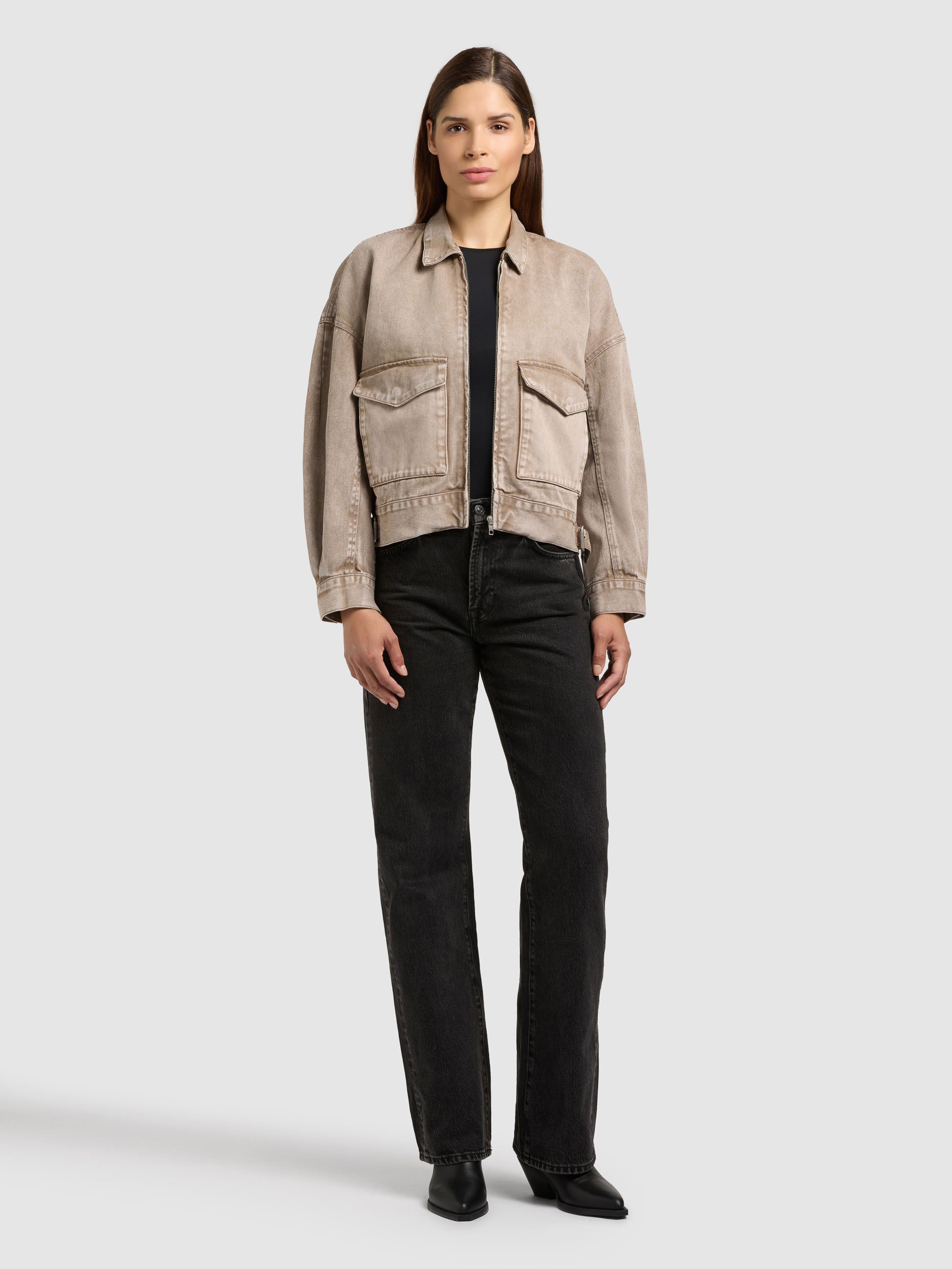 khujo-nelina-damen-jeansjacke-latte-brown image 2