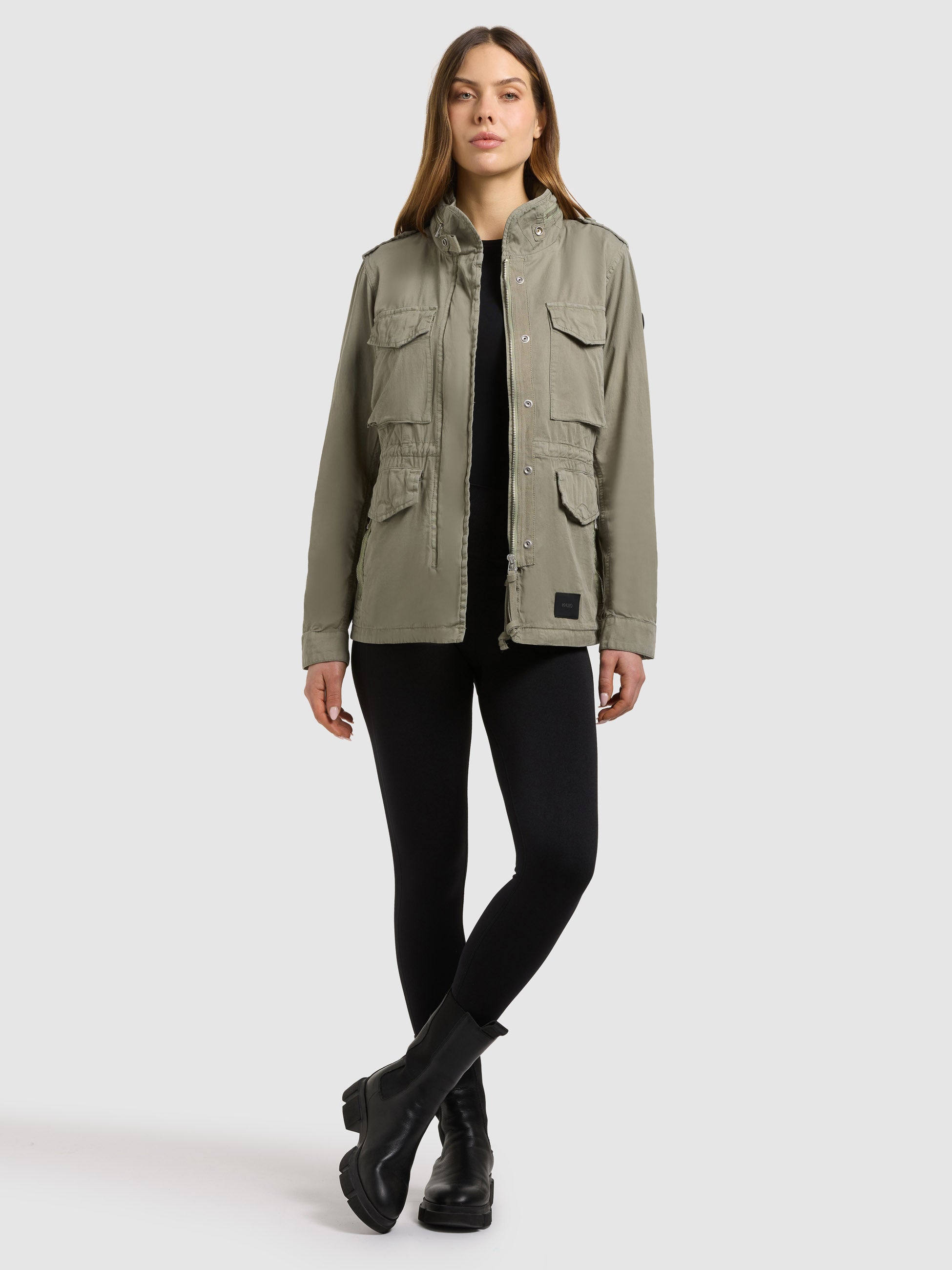 khujo-nori-damen-fieldjacke-reet-green-baumwolltwill image 2