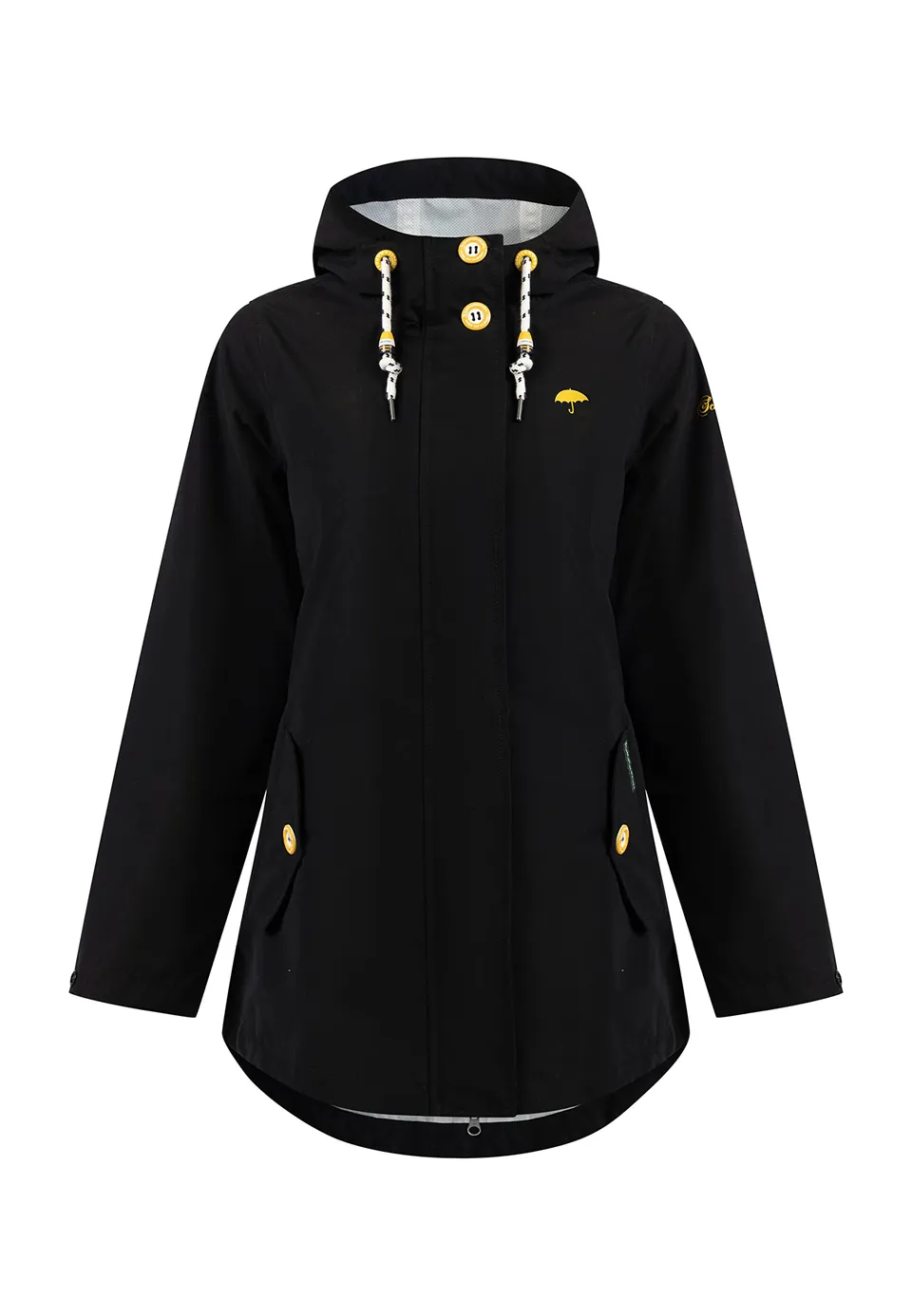 schmuddelwedda-damen-regenjacke-langarm-wasserdicht-mit-kapuze-und-druckknopflei image 1