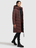 khujo-mantel-mikia-wattierter-wintermantel-knielang-in-wine-red image 6