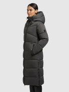 khujo-lima-coat-dark-melange-gray-knielanger-damenmantel image 5