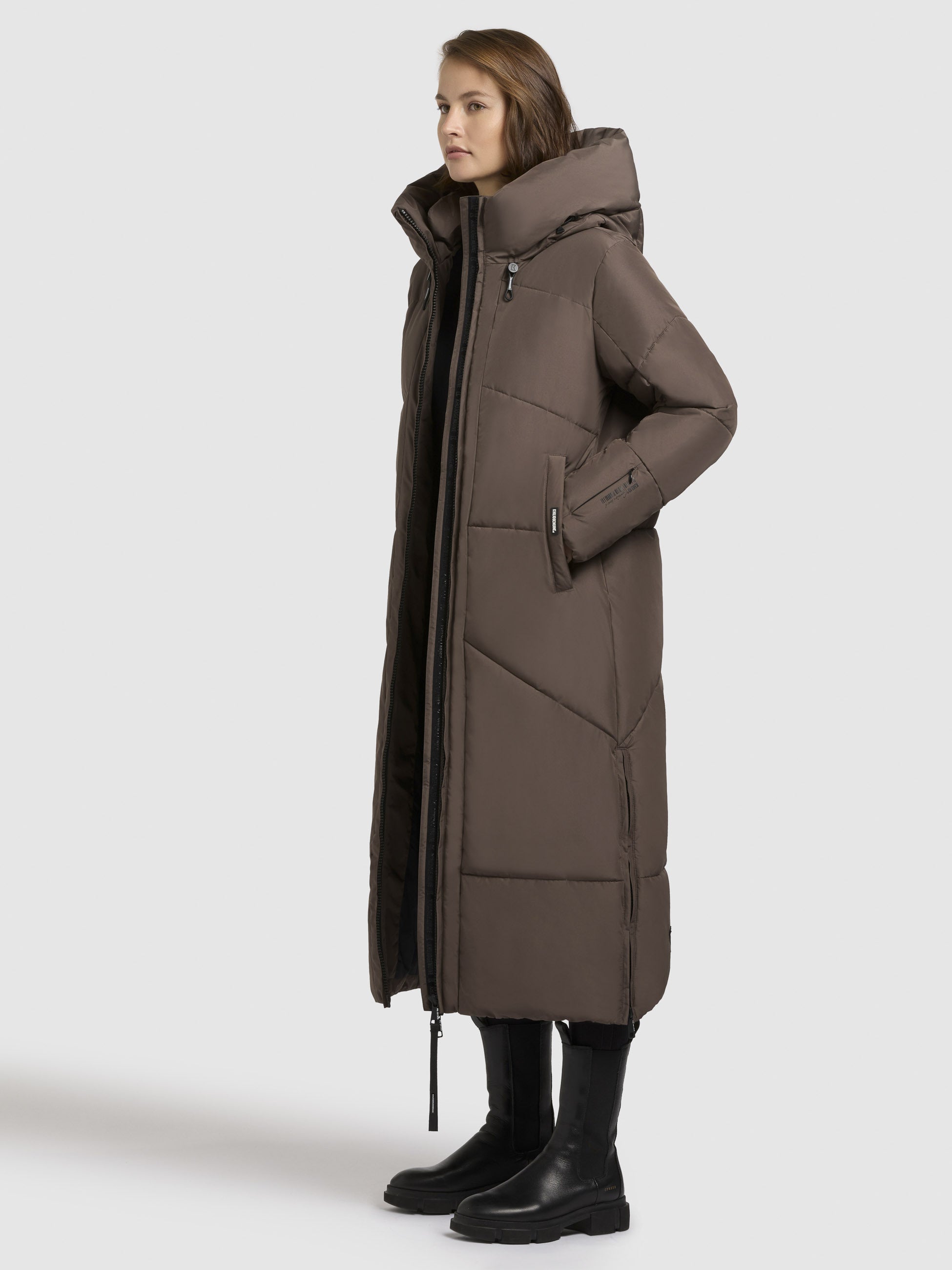 khujo-mantel-prayce-dunkel-taupe-lange-winter-steppjacke-mit-kapuze-f-r-damen image 2