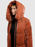khujo-pulset-shiny-sienna-brown-damen-coat-wattierter-steppmantel image 7