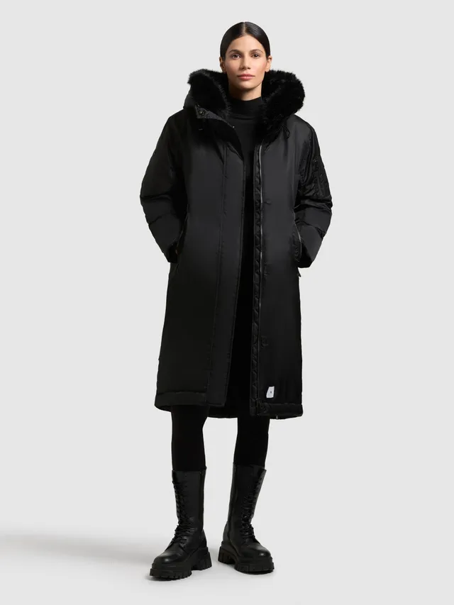 khujo-coat-oliva-bomber-black-wintermantel-loose-fit-bomber-look image 1