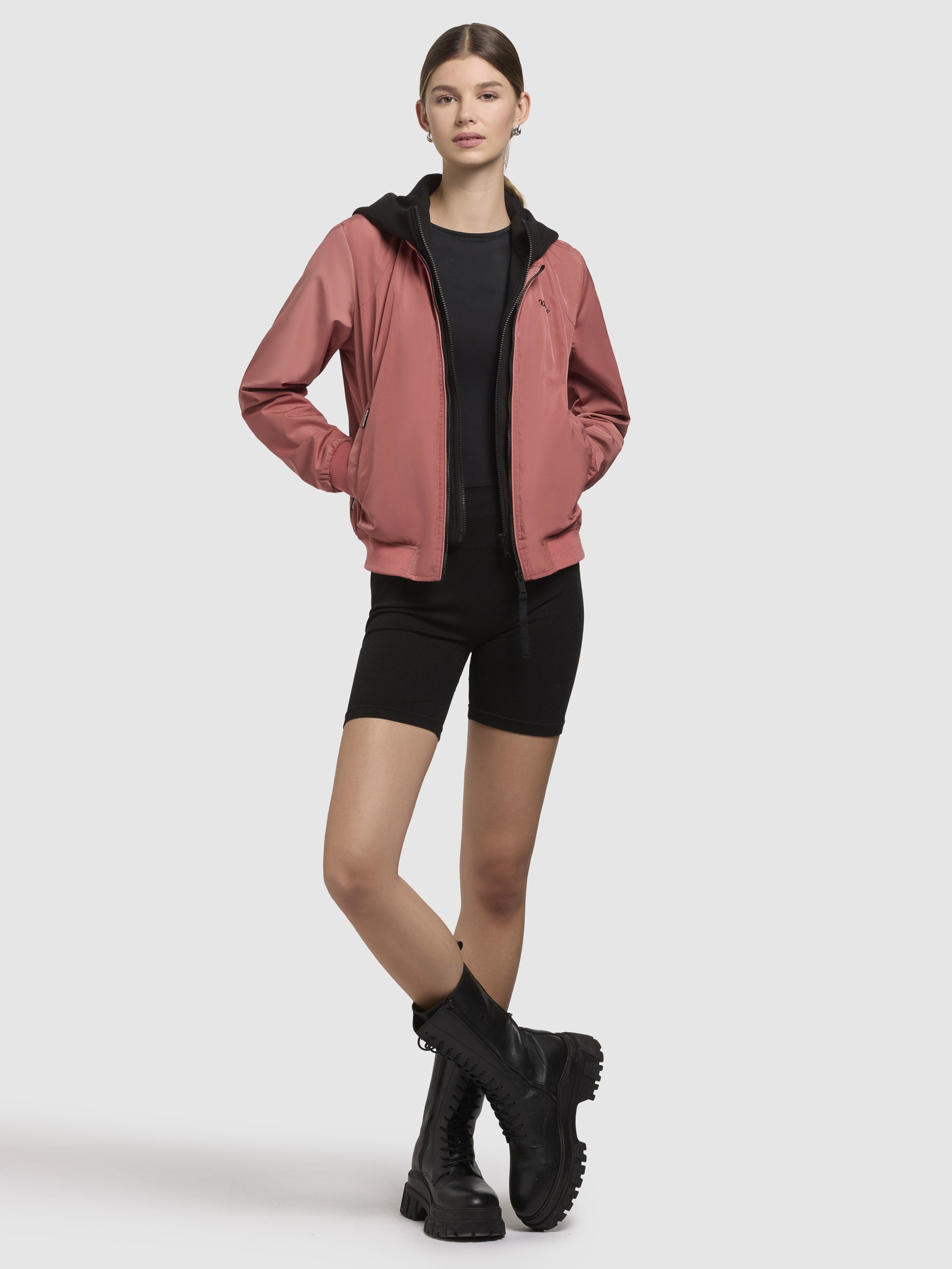 khujo-jacke-seeam-damen-bomberjacke-rostrot image 2