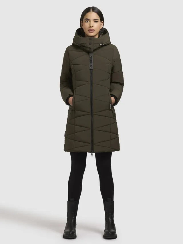 khujo-fitt3-mantel-khaki-damen-steppmantel-regular-fit-mit-abnehmbarer-kapuze image 1