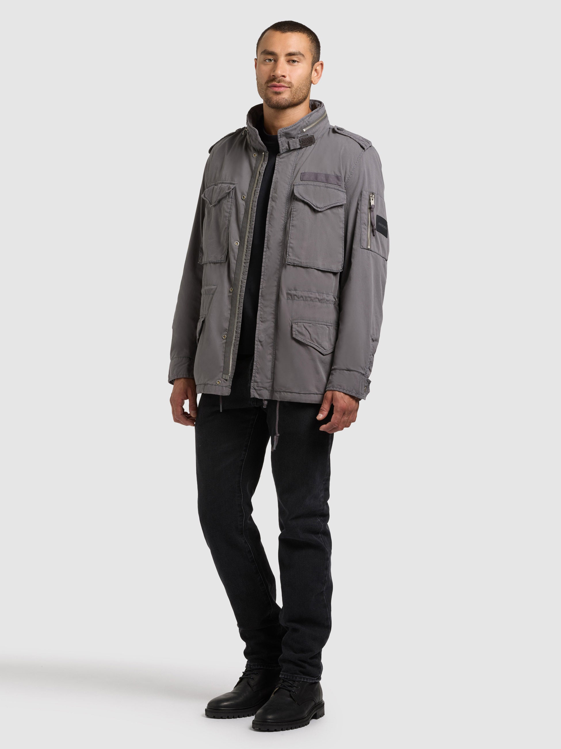 khujo-jacke-ovin-damen-fieldjacket-sea-grey-regular-fit-military image 6