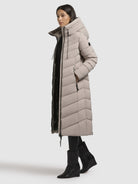 khujo-coat-stoane-light-beige-wadenlanger-gesteppter-damen-mantel-mit-kapuze image 2