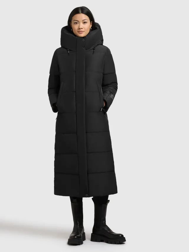 khujo-coat-soulani5-matt-black-steppmantel-wadenlang-regular-fit image 1