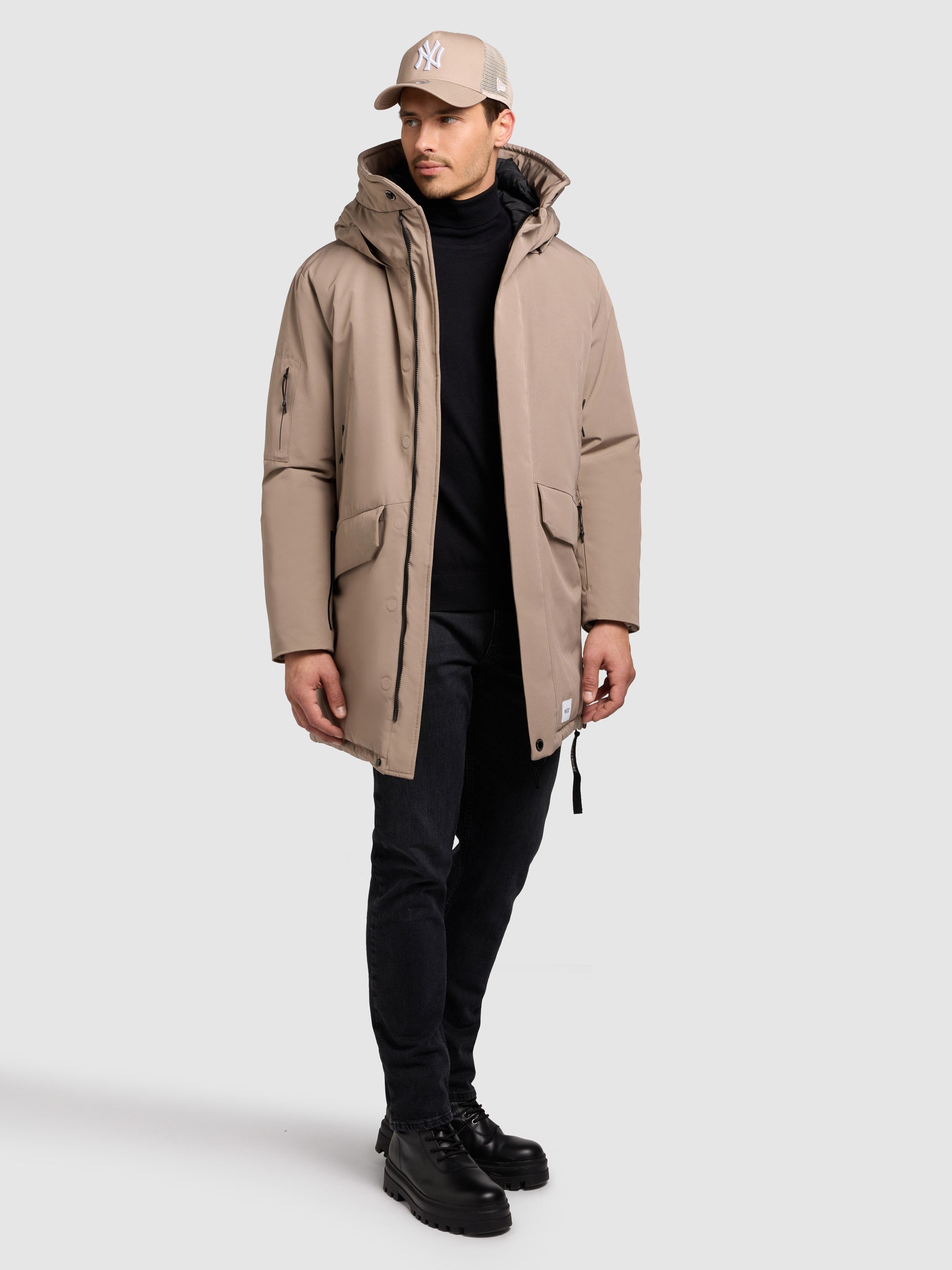 khujo-mantel-dachs-greige-urbaner-parka-kurzmantel image 6