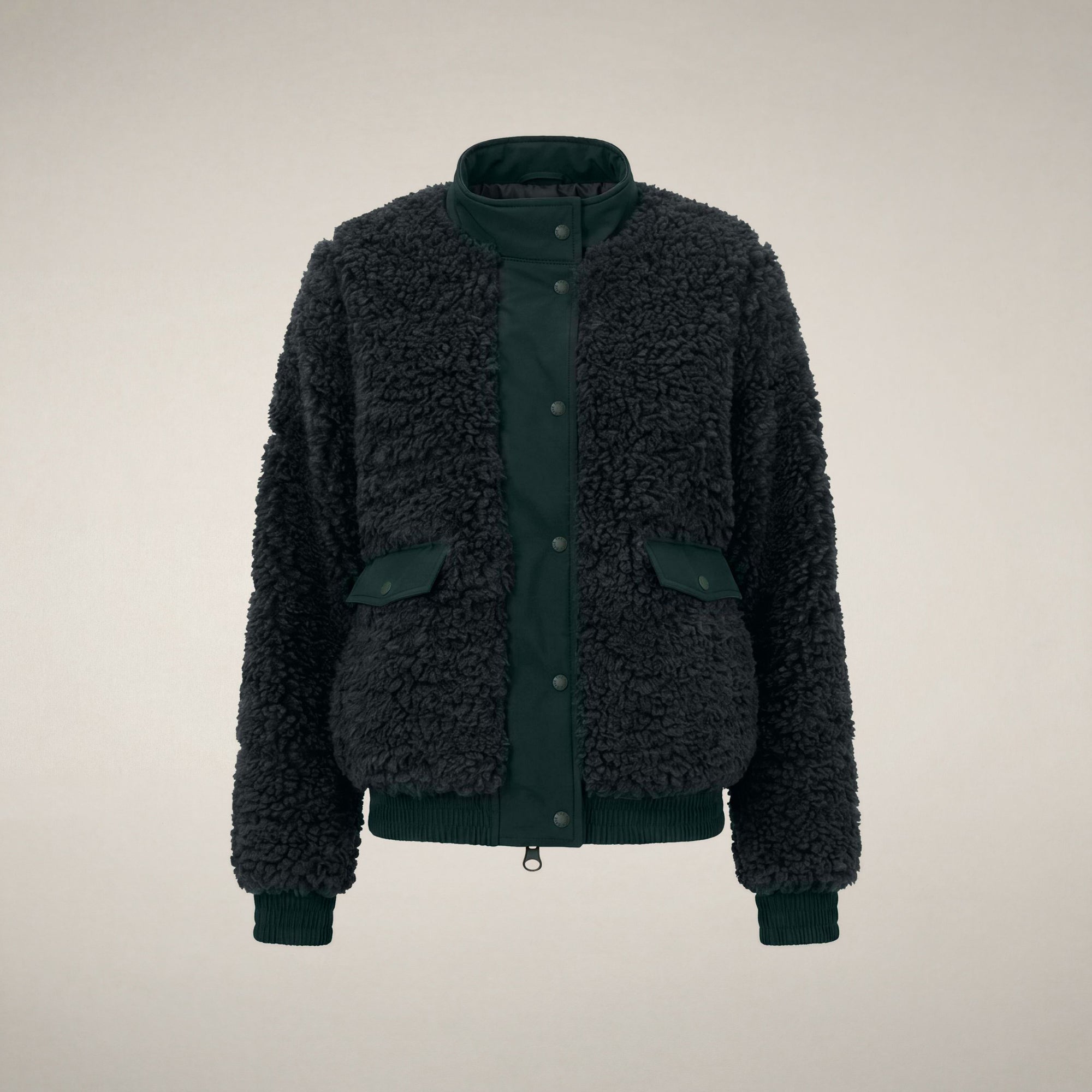 save-the-duck-valery-damen-puffer-nori-gr-n-bomber-aus-pelz-optik image 3