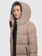 khujo-mantel-larea4-greige-wadenlanger-damen-steppmantel-regular-fit image 7