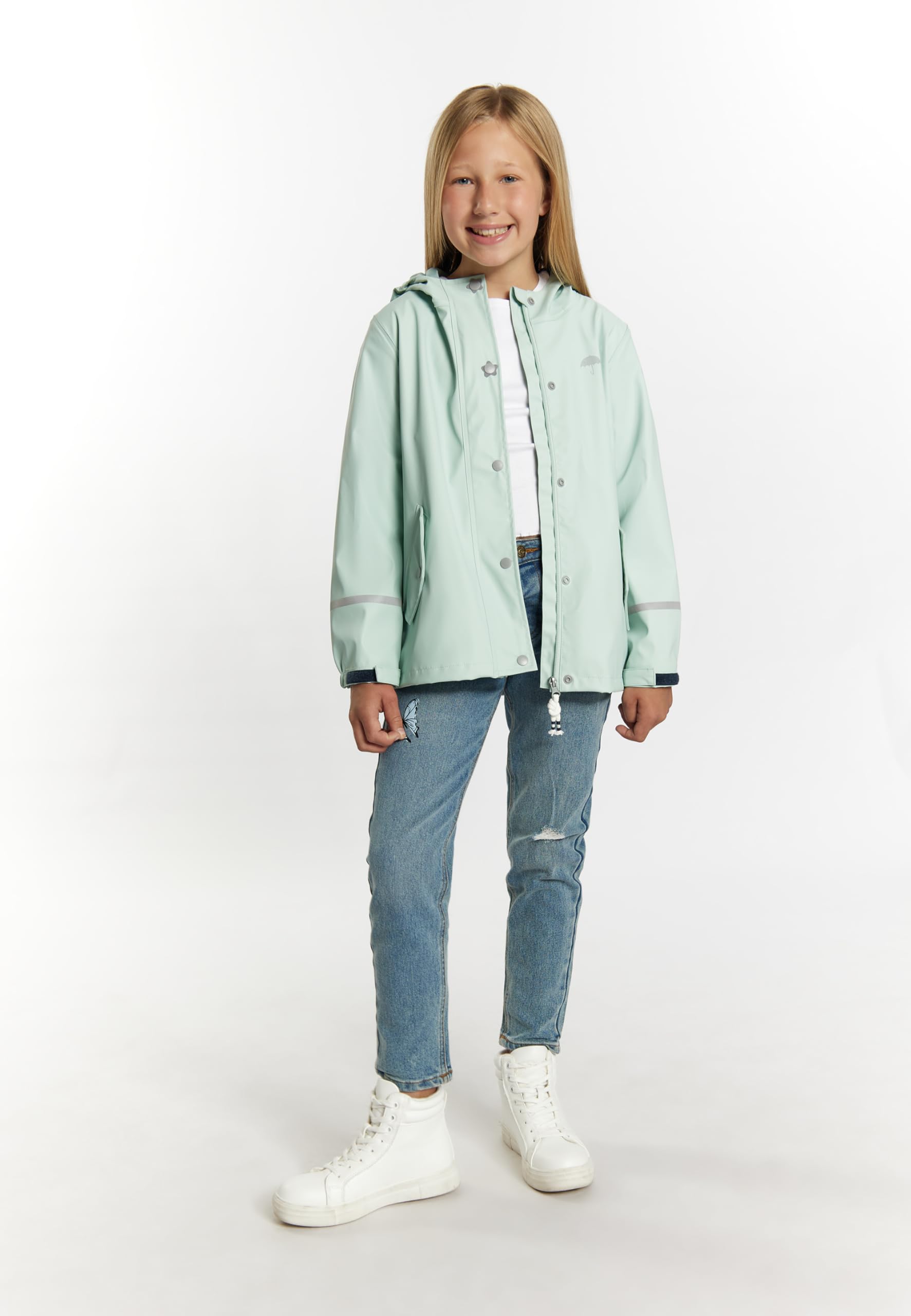 schmuddelwedda-m-dchen-regenjacke-langarm-mit-rei-verschluss-und-knopfleiste-kla image 3