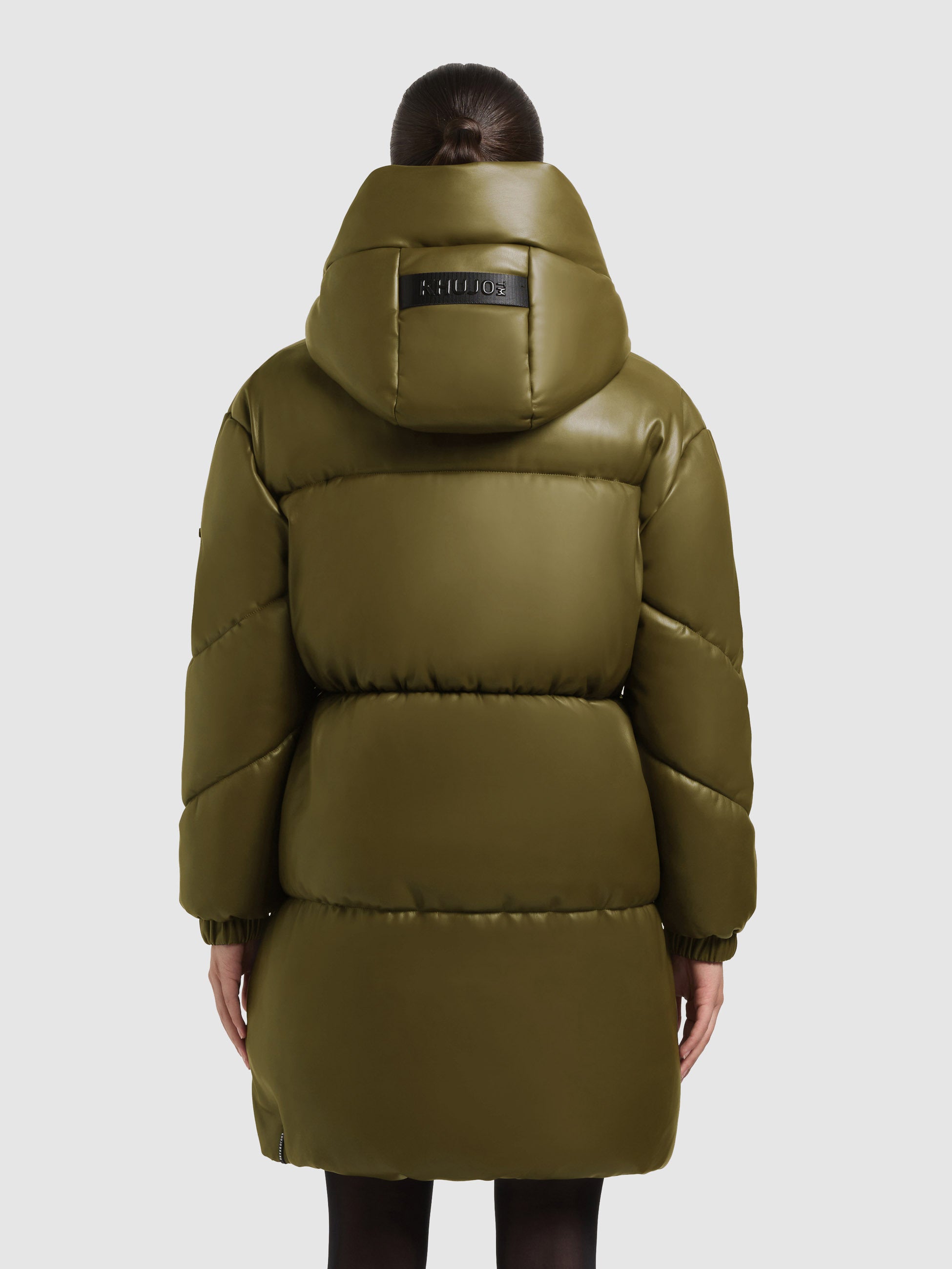 khujo-mantel-lorsa-olive-damen-wintermantel-loose-fit-in-lederoptik image 3