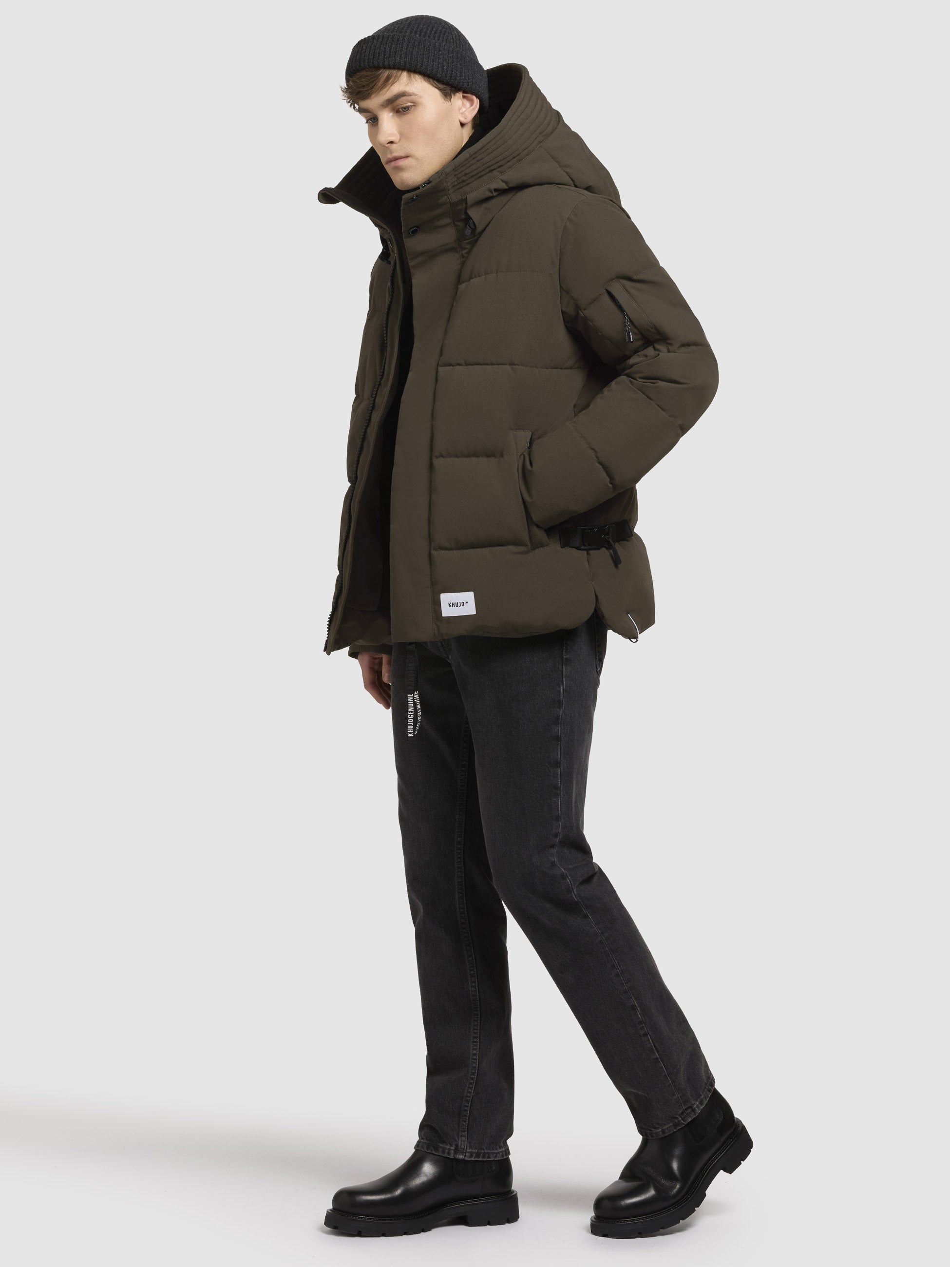 khujo-bard-jacke-khaki-herren-steppjacke-mit-kapuze image 6