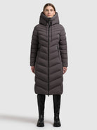 khujo-coat-stoane2-graphite-gray-damen-mantel-wadenlang image 2