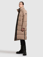 khujo-coat-rachel2-matt-cookie-beige-knielanger-steppmantel-mit-kapuze image 2