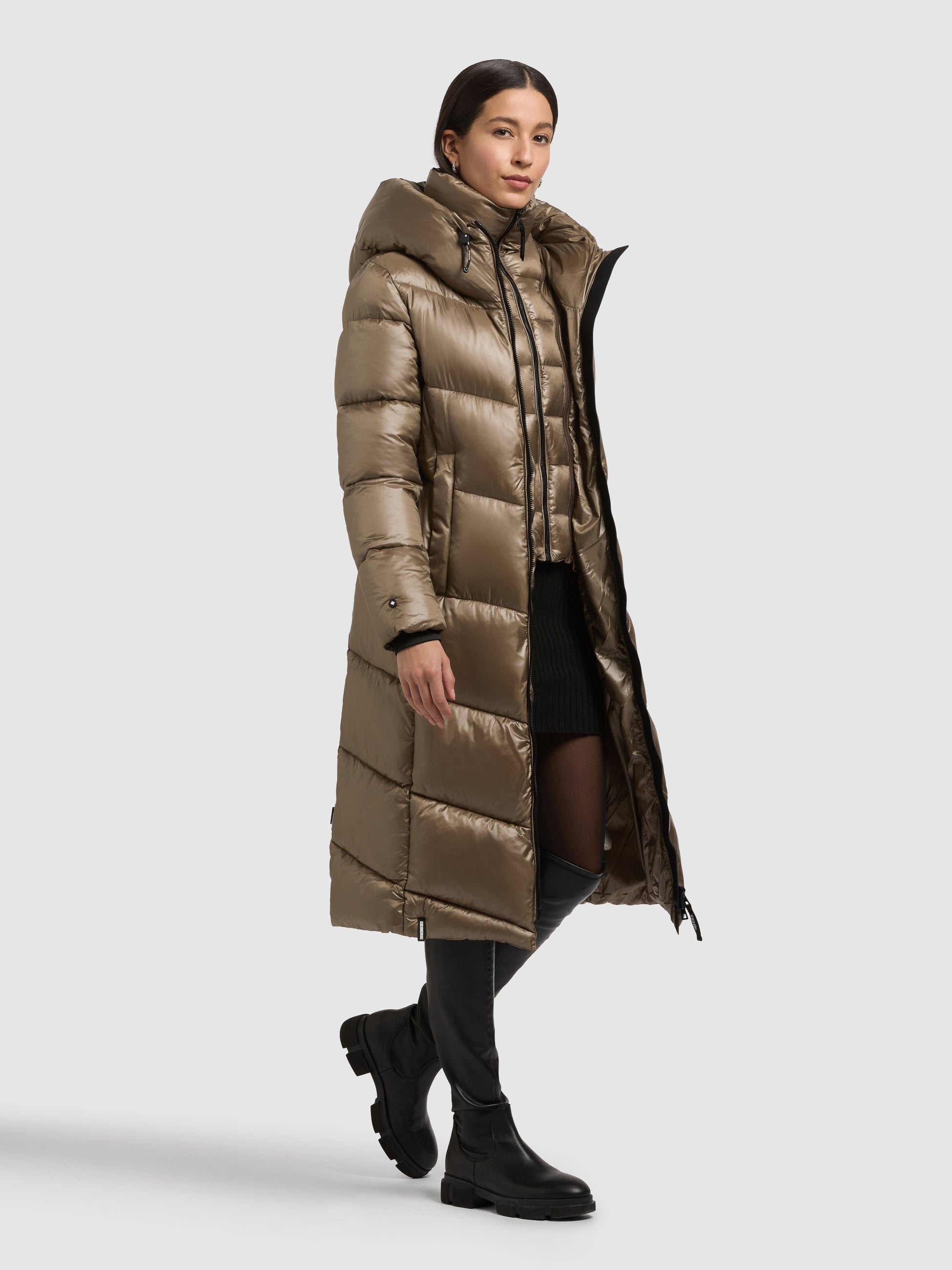 khujo-mantel-rabia-2in1-cane-brown-damen-steppmantel-wadenlang-slim-fit image 6