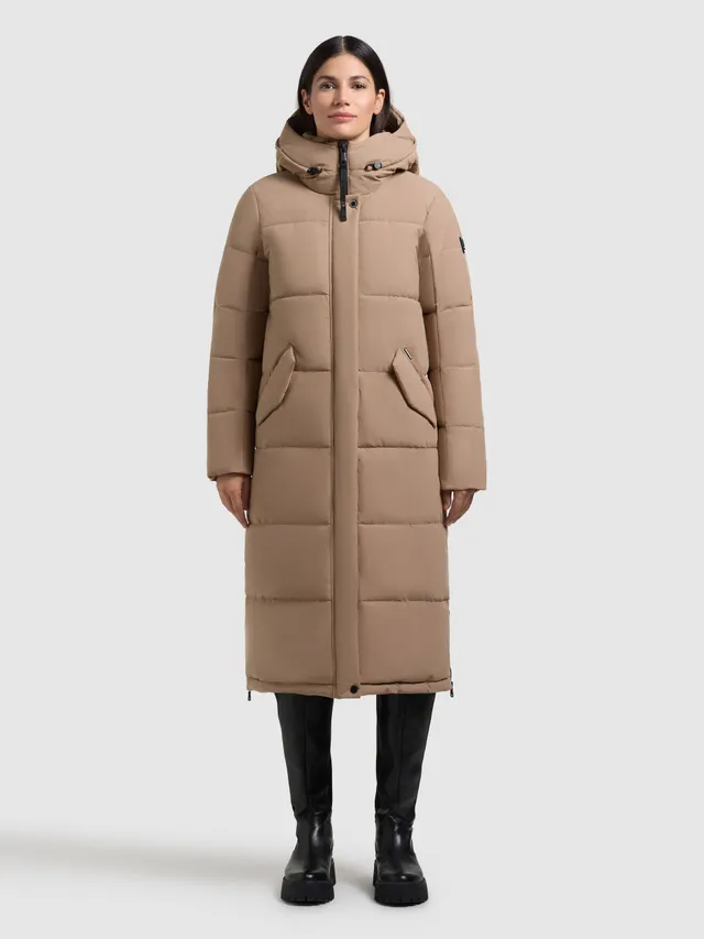 khujo-coat-cami-cookie-beige-knielanger-steppmantel image 1