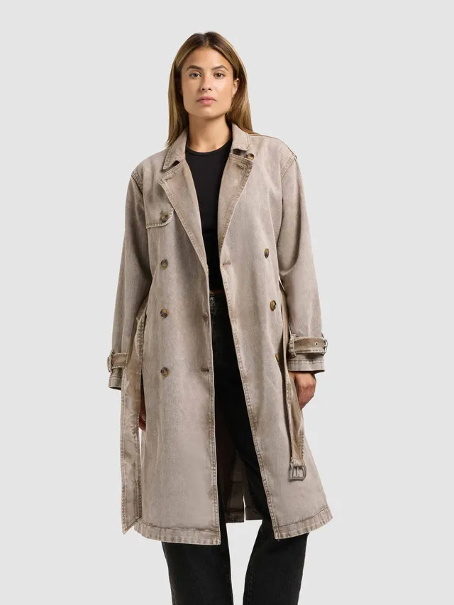 khujo-mantel-hera-latte-brown-damen-jeans-trench-aus-denim image 1