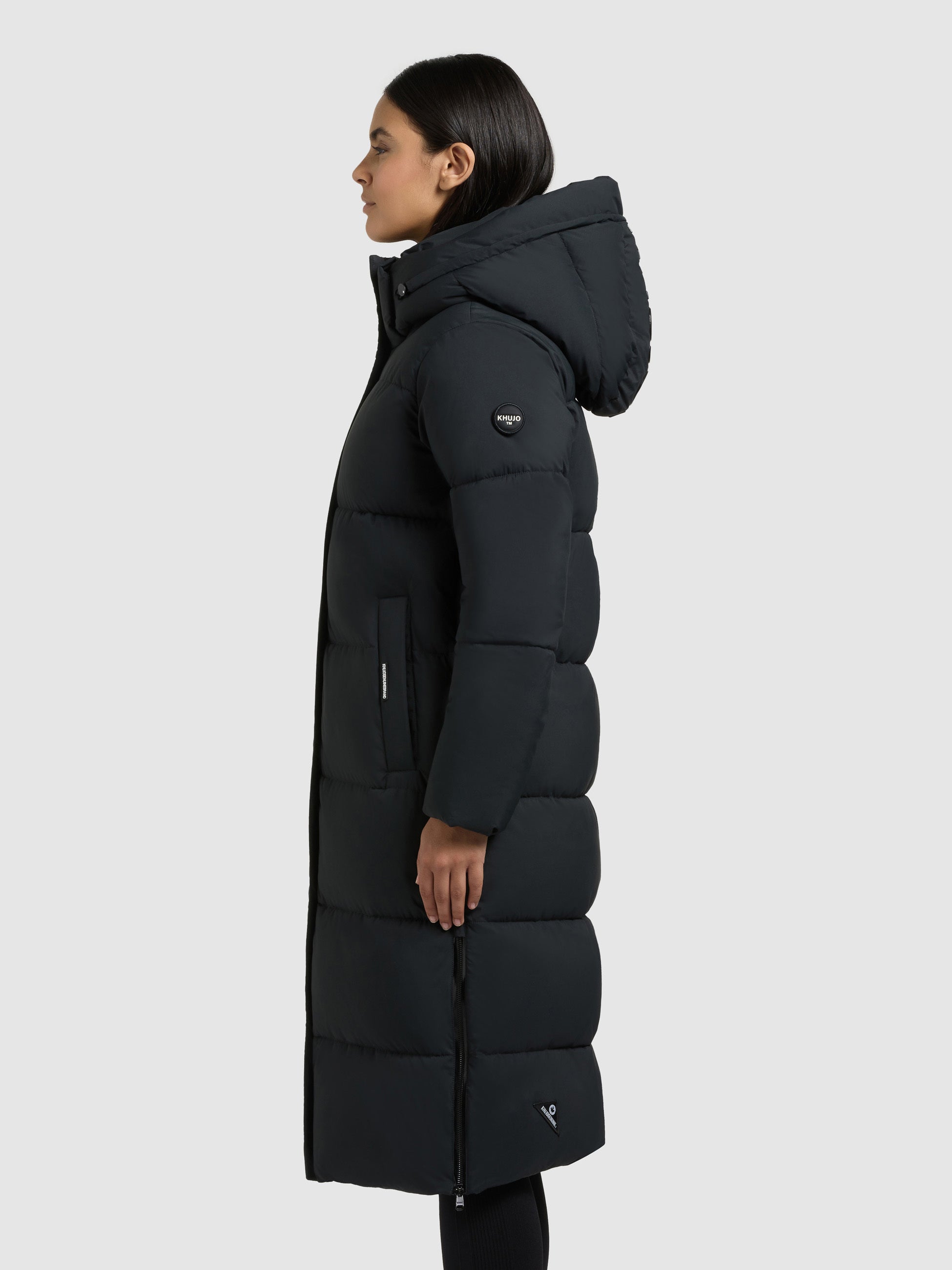 khujo-mantel-rachel2-matt-obrage-grey-knielanger-damen-steppmantel-loose-fit image 5