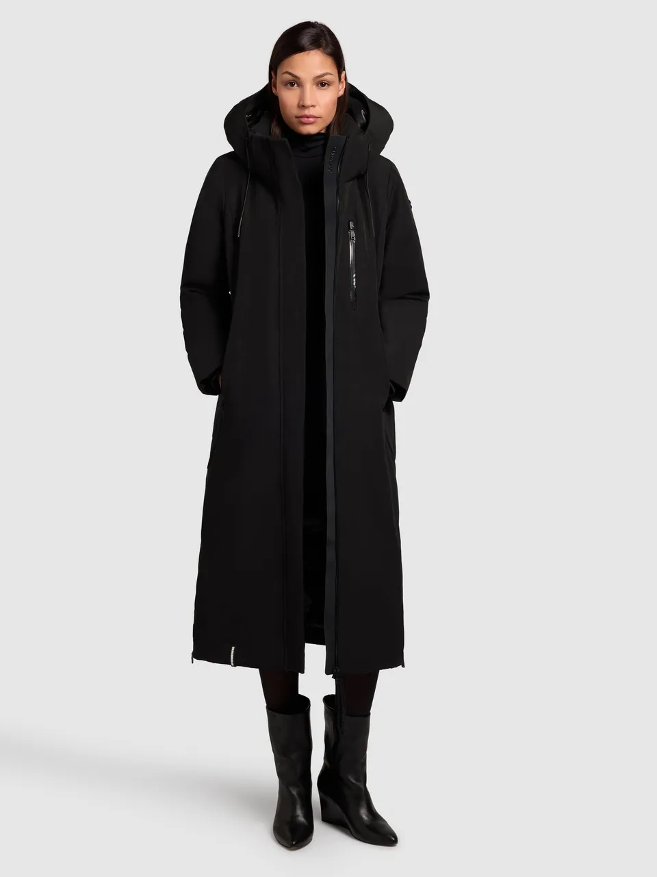 khujo-mantel-lofi2-black-warm-wattierter-wintermantel-mit-kapuze image 1
