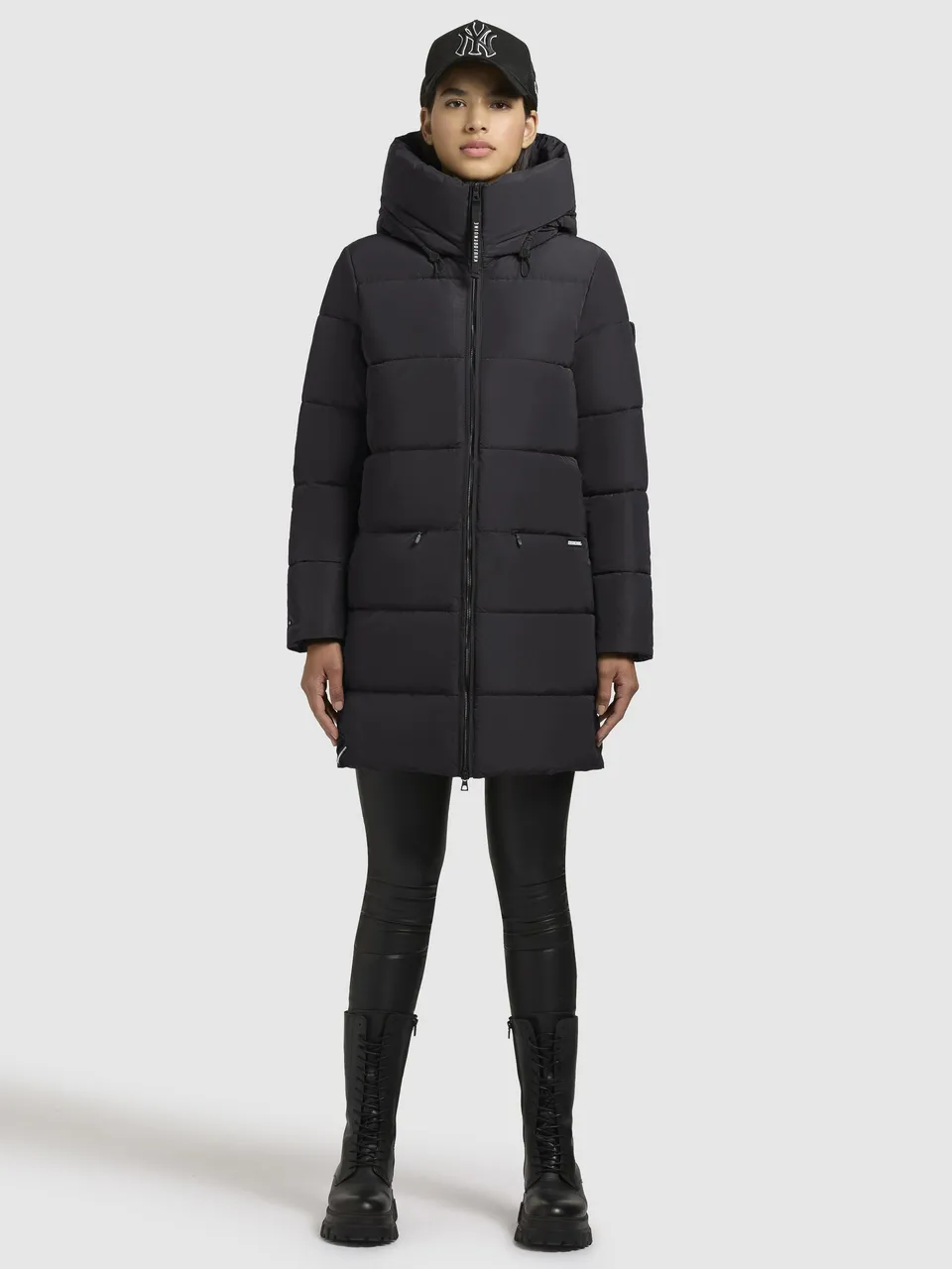 khujo-mantel-phia-dunkelgrau-wattierter-wintermantel-loose-fit image 1