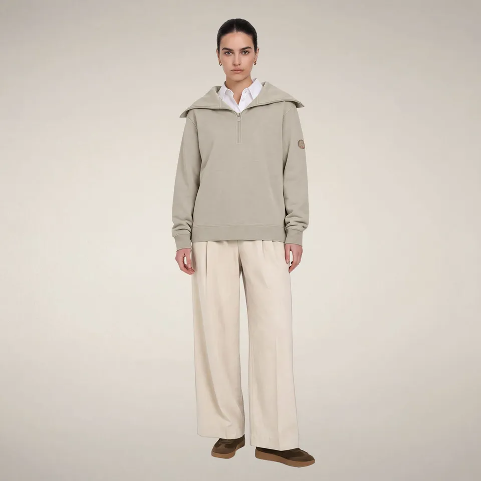 save-the-duck-hinata-damen-top-mit-half-zip-beige-rainy image 1