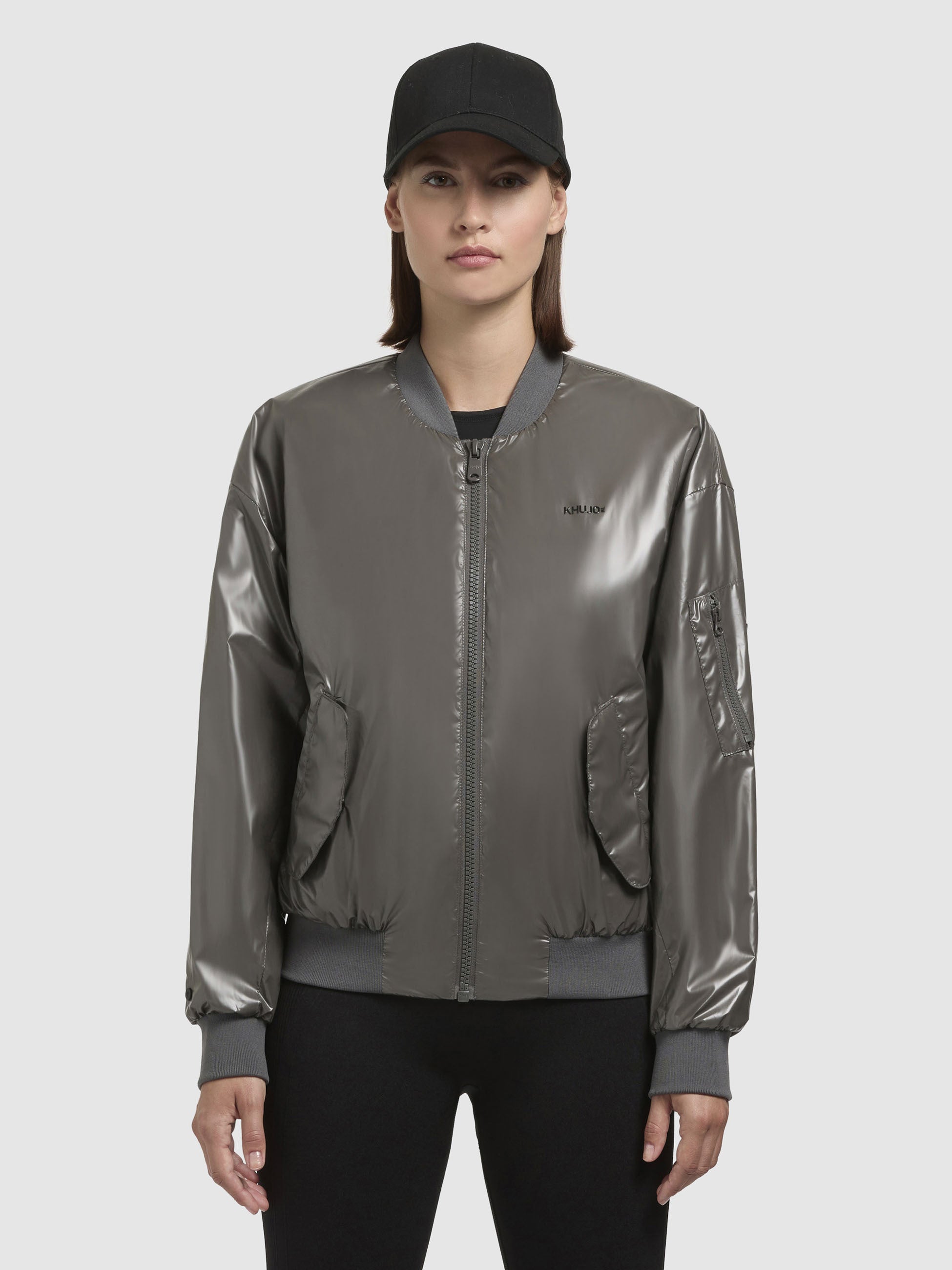khujo-aneo-bomberjacke-f-r-damen-in-dunkelgrau-loose-fit image 4