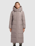 khujo-coat-soulani5-matt-greige-wadenlanger-wattierter-damen-wintermantel image 4