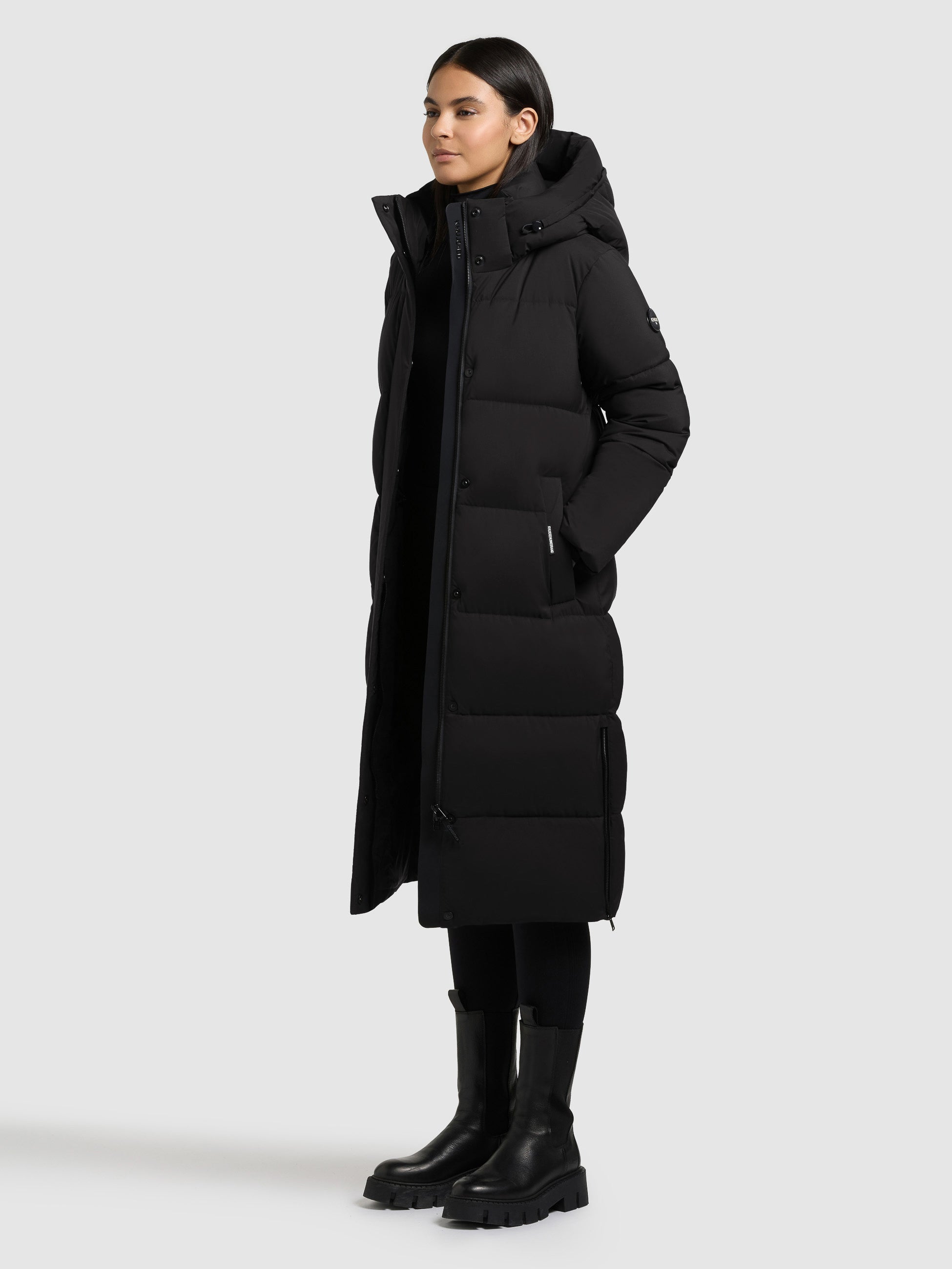 khujo-coat-rachel2-matt-black-knielanger-steppmantel-mit-kapuze-f-r-damen image 1