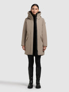 khujo-mantel-diance-greige-wattierter-kurzmantel-slim-fit image 6