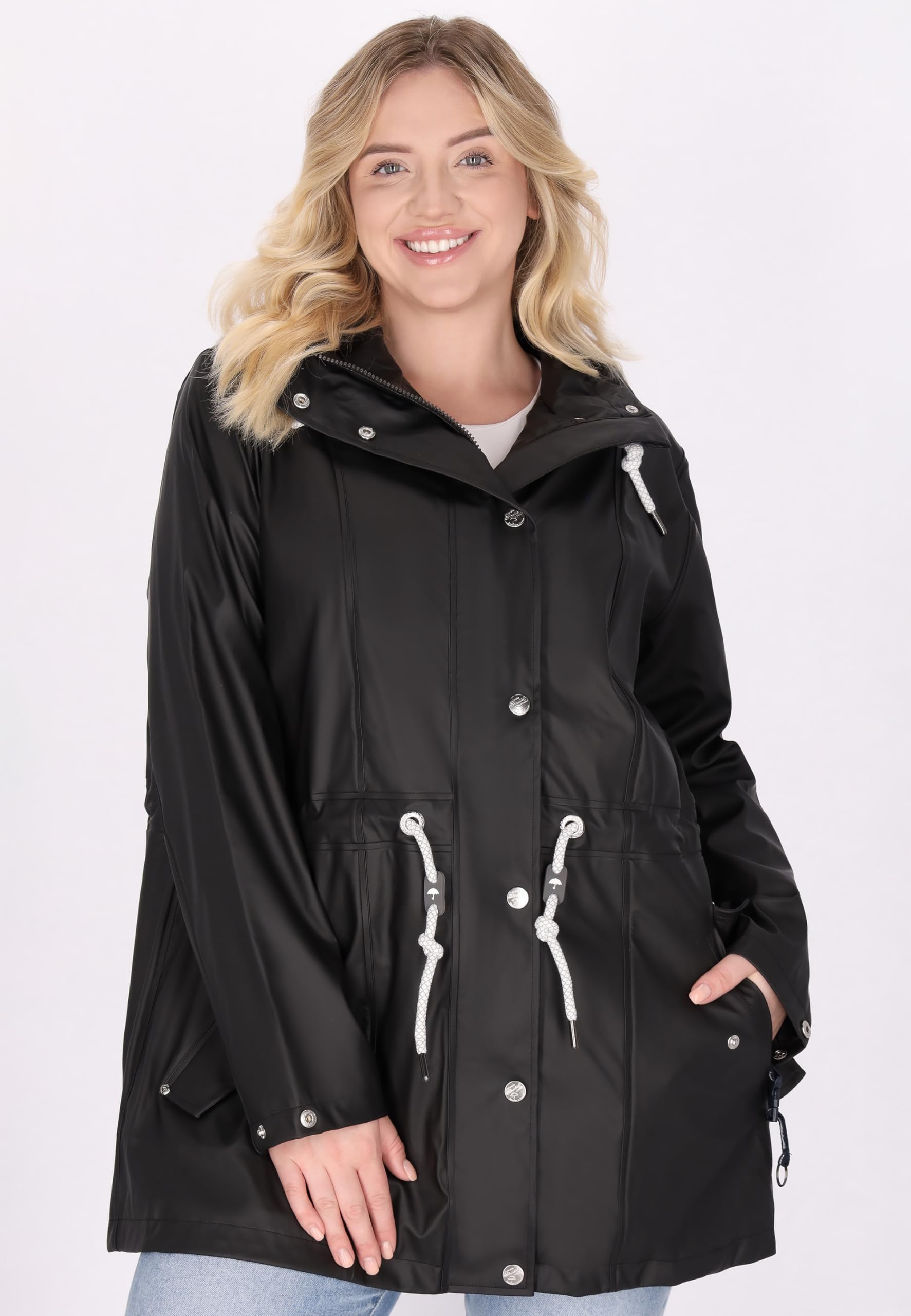 schmuddelwedda-damen-curvy-regenmantel-regenmantel-mit-kapuze-knopfverschluss-un image 3