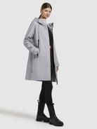 khujo-coat-liede-gray-purple-kurzer-damen-regenmantel-mit-kapuze image 6