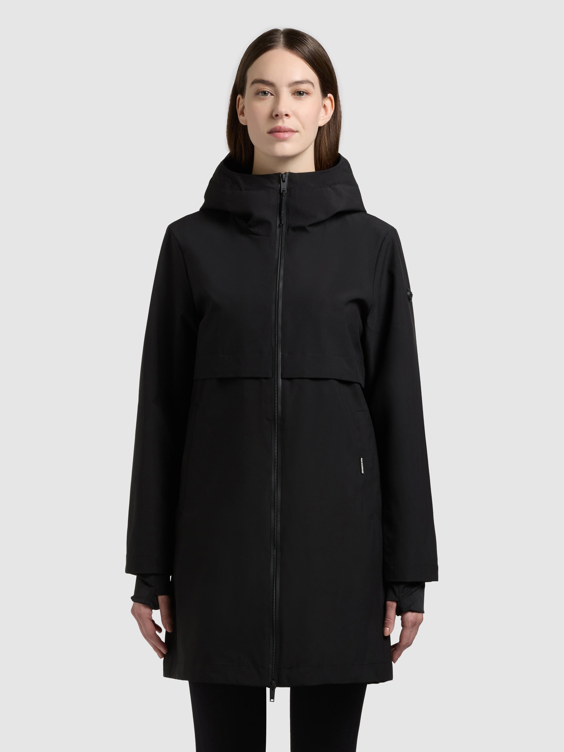 khujo-june-damen-kurzmantel-schwarz-leichter-parka-mit-kapuze-regular-fit image 4
