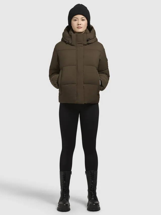 khujo-jacke-devina-matt-dark-olive-damen-steppjacke-regular-fit-mit-kapuze image 1