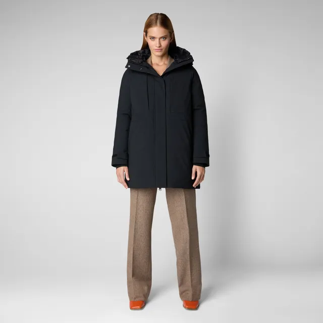 save-the-duck-gena-damen-parka-lang-mit-kapuze-schwarz image 1
