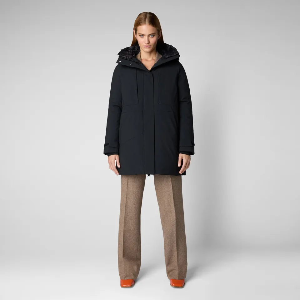 save-the-duck-gena-damen-parka-lang-mit-kapuze-schwarz image 1