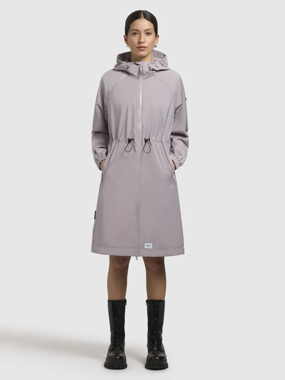 khujo-mantel-tuuli-graulila-knielanger-windbreaker-loose-fit image 1