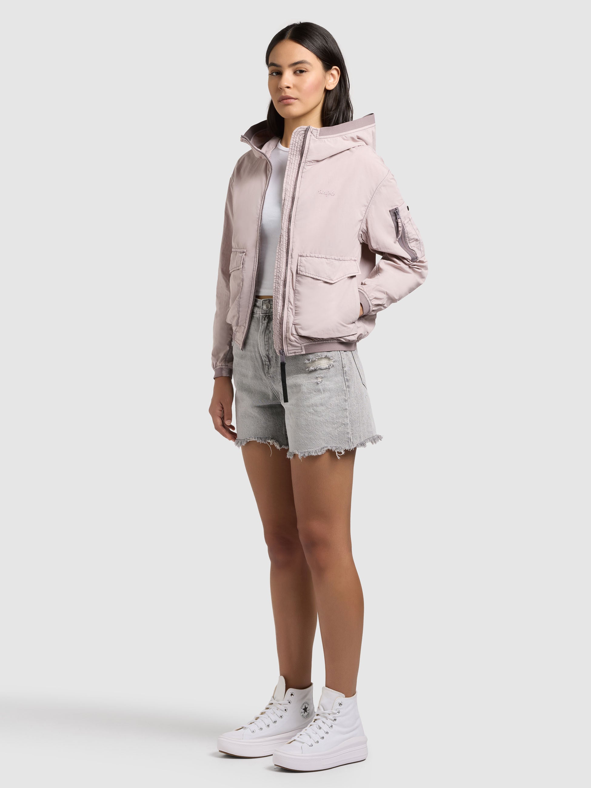 khujo-vona-raindrops-damen-bomberjacke-lilac-ungef-ttert image 6