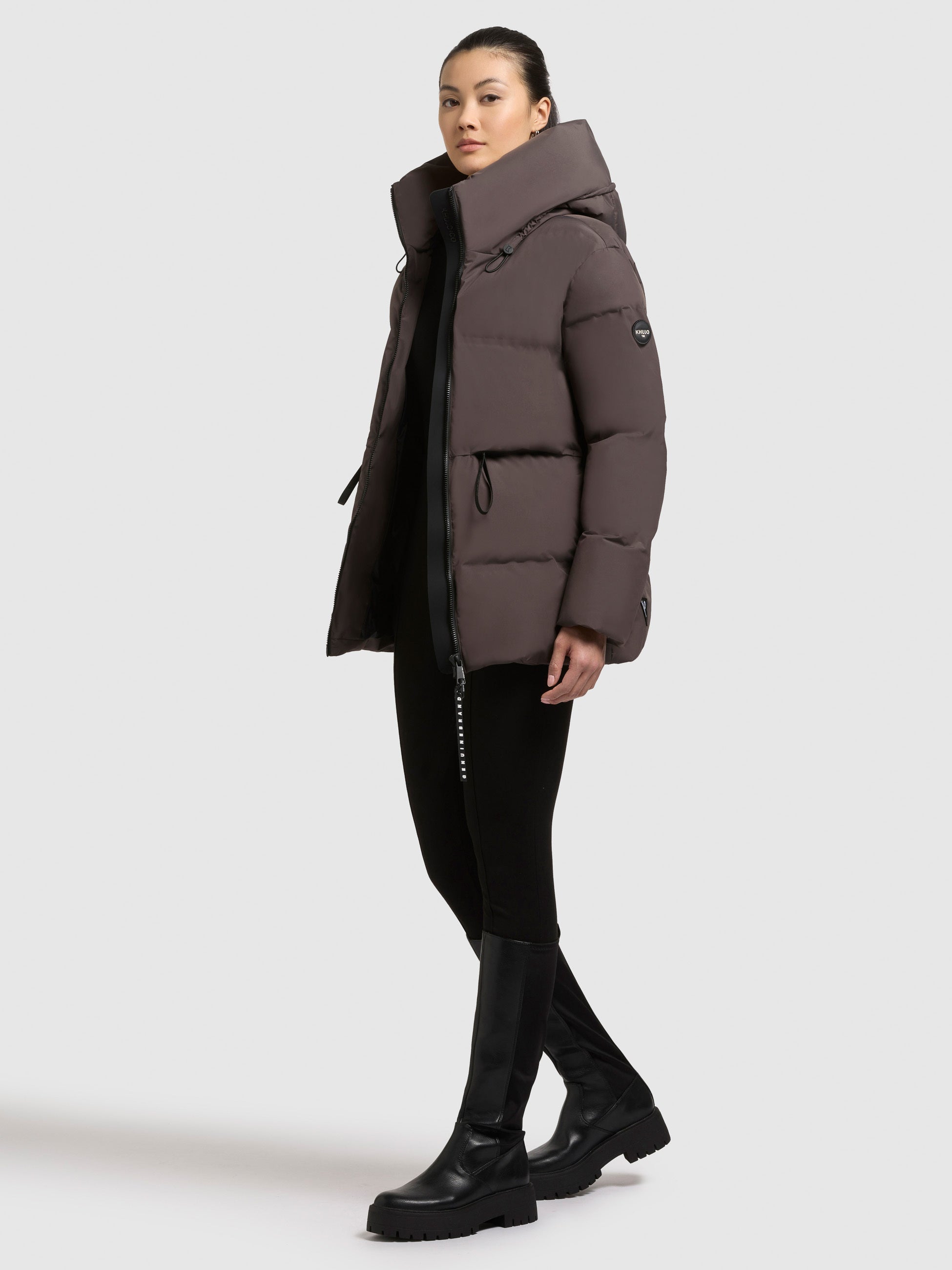 khujo-jacke-ellis2-graphite-grey-damen-steppjacke-h-ftlang-loose-fit image 1