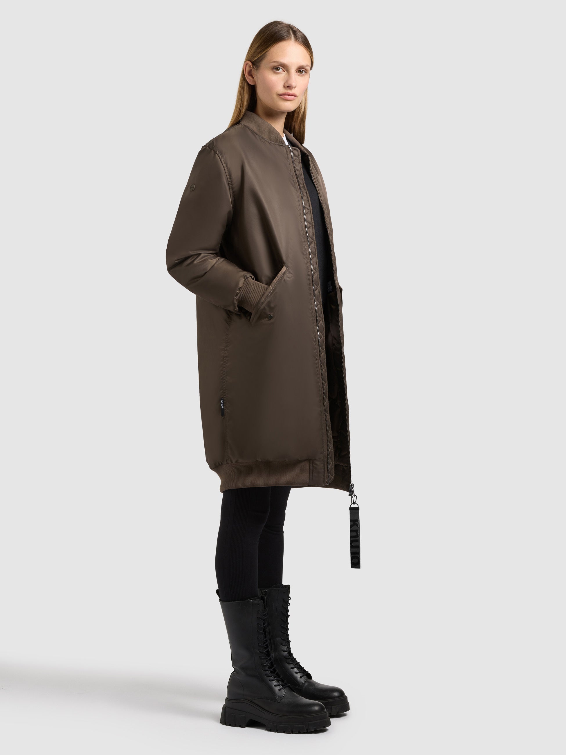 khujo-mantel-lulu-potter-brown-damen-wintermantel-im-bomber-look-knielang image 6