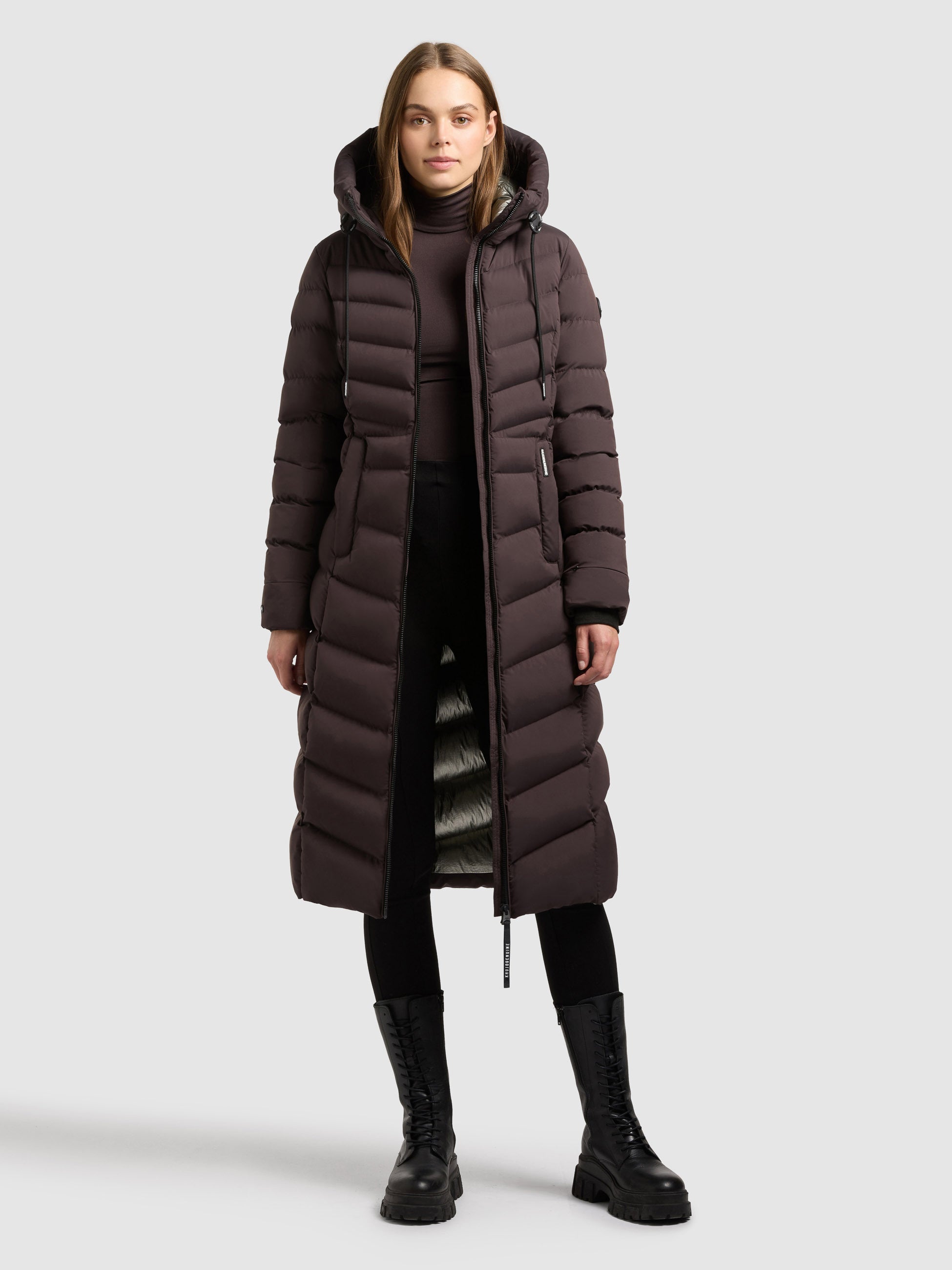 khujo-coat-ingram5-moody-plum-wadenlanger-steppmantel-damen image 1