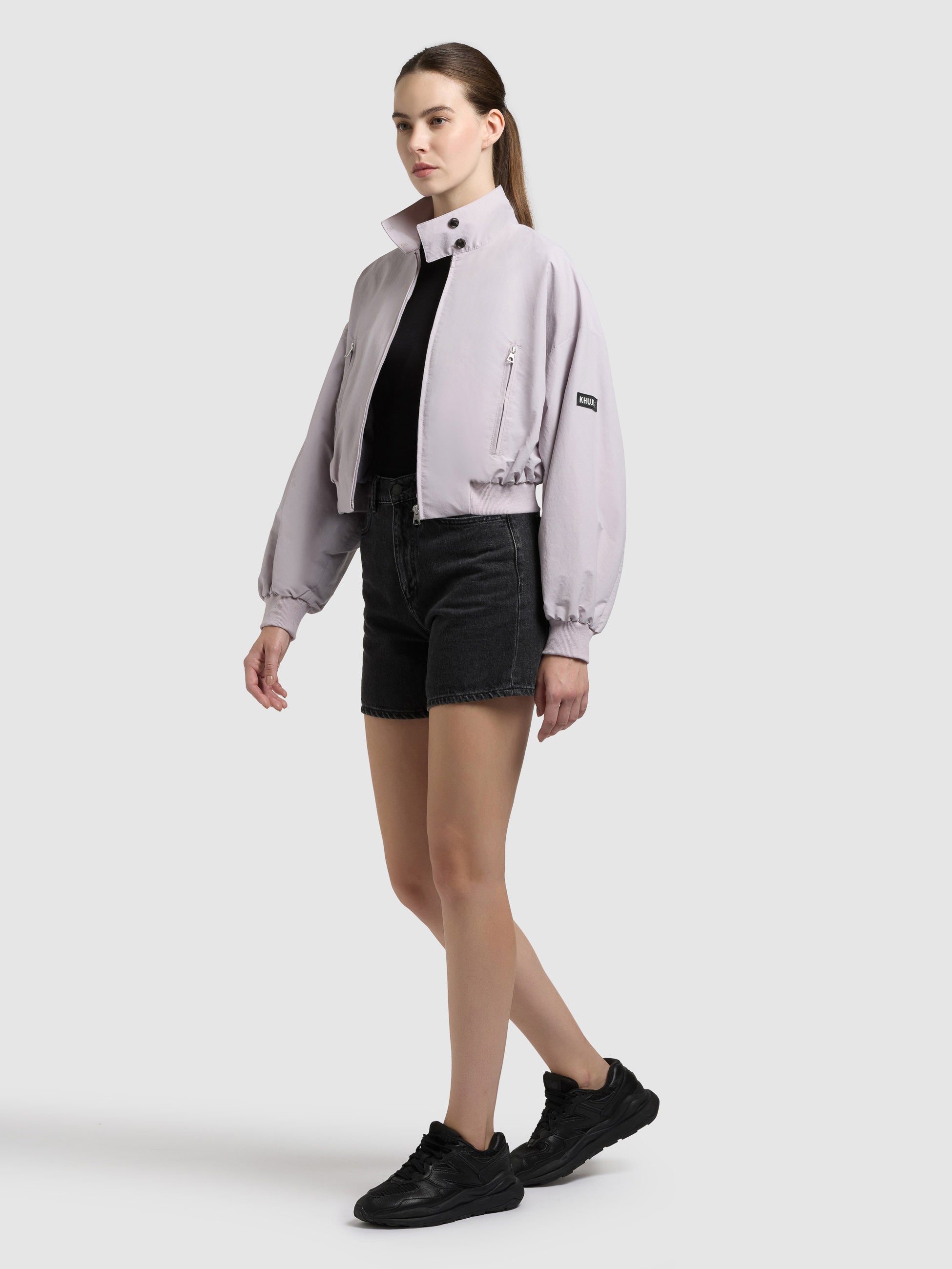 khujo-jacke-marta-with-bag-raindrops-lilac-kurzer-blouson-mit-tasche image 2