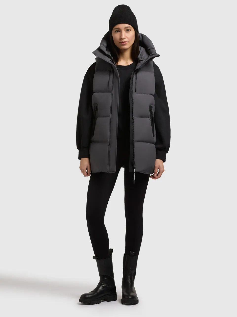 khujo-weste-briar-matt-steel-grey-steppweste-loose-fit image 1